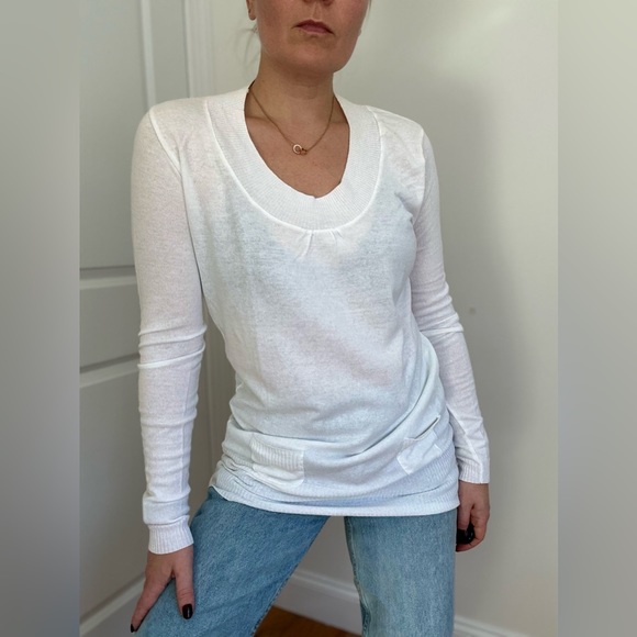 Cotton Blend Fine Knit Tunic Sweater - Picture 4 of 8